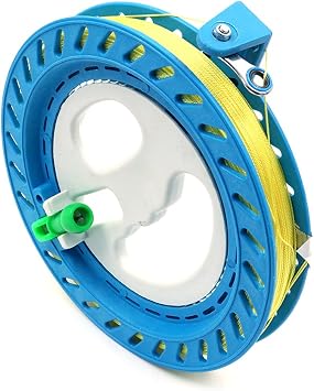 Reel for Kites with 7 Inch Spool, ABS Wheel Handle, 300m Line and Lock Function Blue