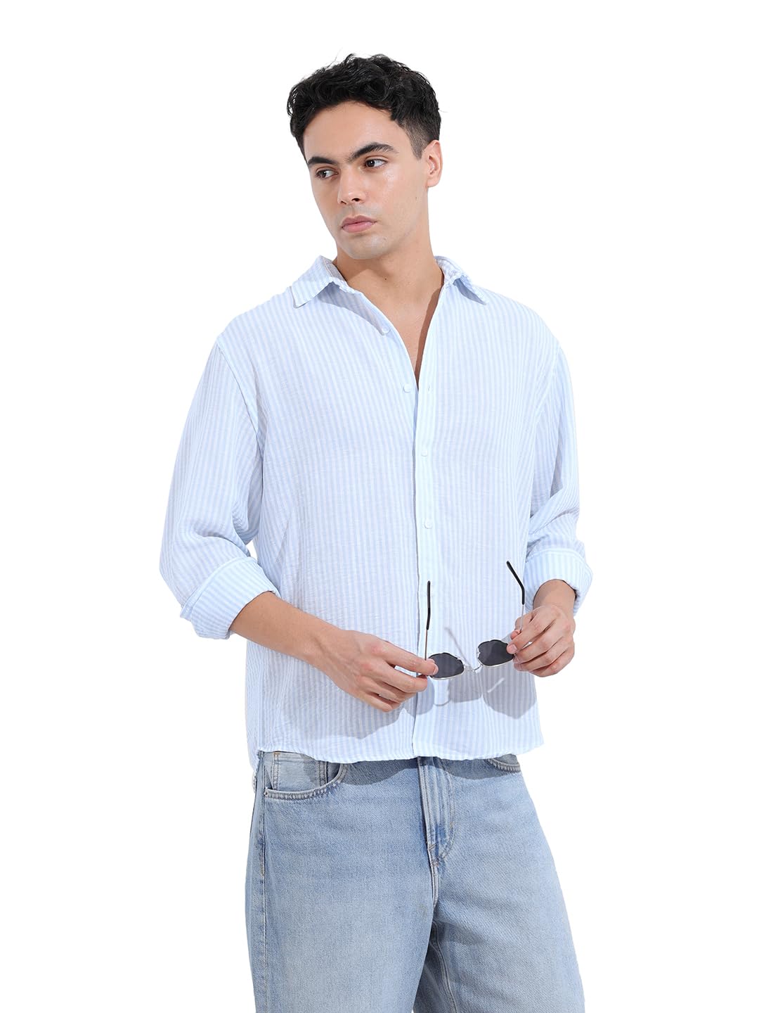 the indian garage co Men Relaxed Fit Striped Casual Shirt-picture-28
