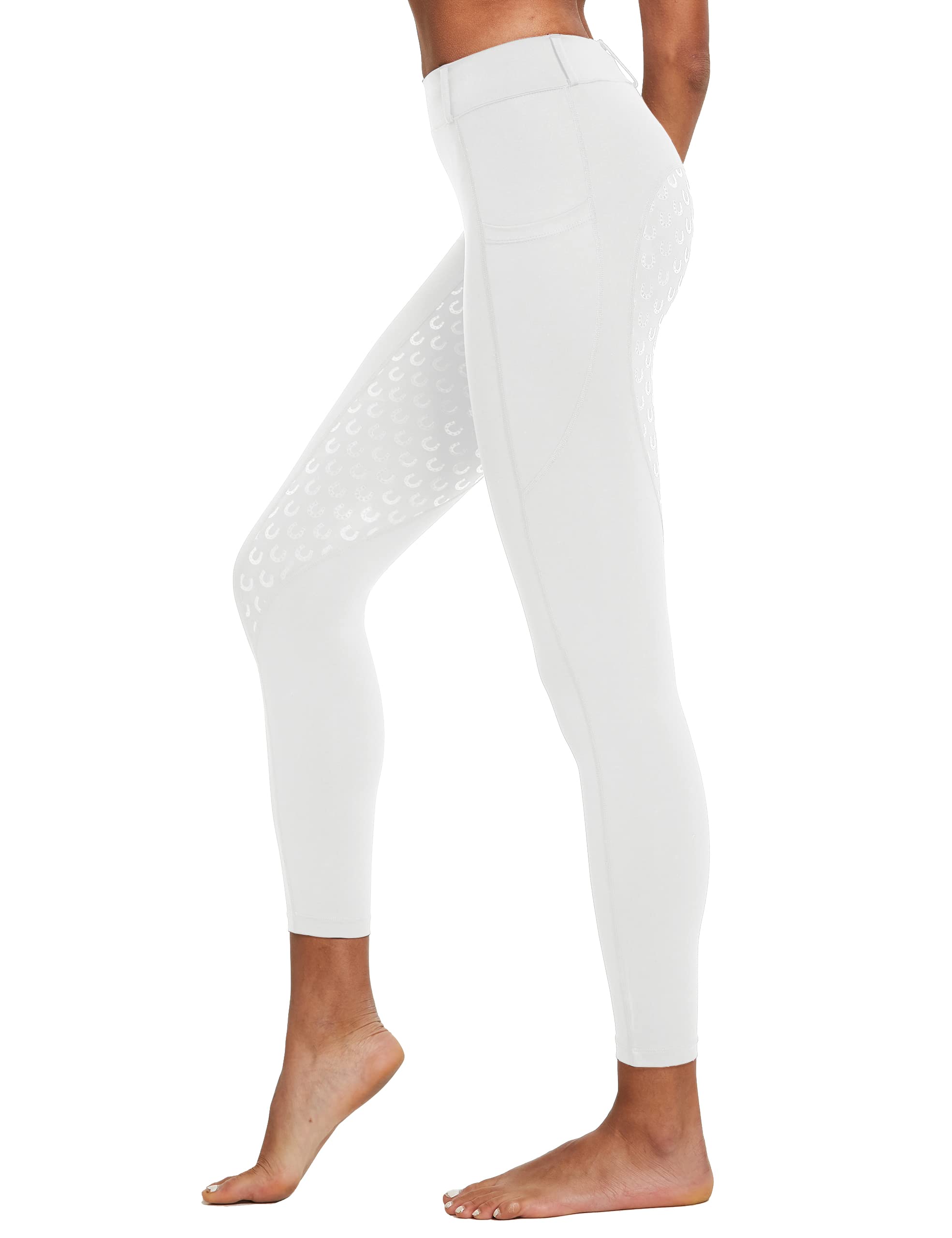 FitsT4 Sports Pantalones de Montar para Mujer Pantalones de Montar con Refuerzo Completo de Silicona, Bolsillo para el móvil y Trabillas para el cinturón