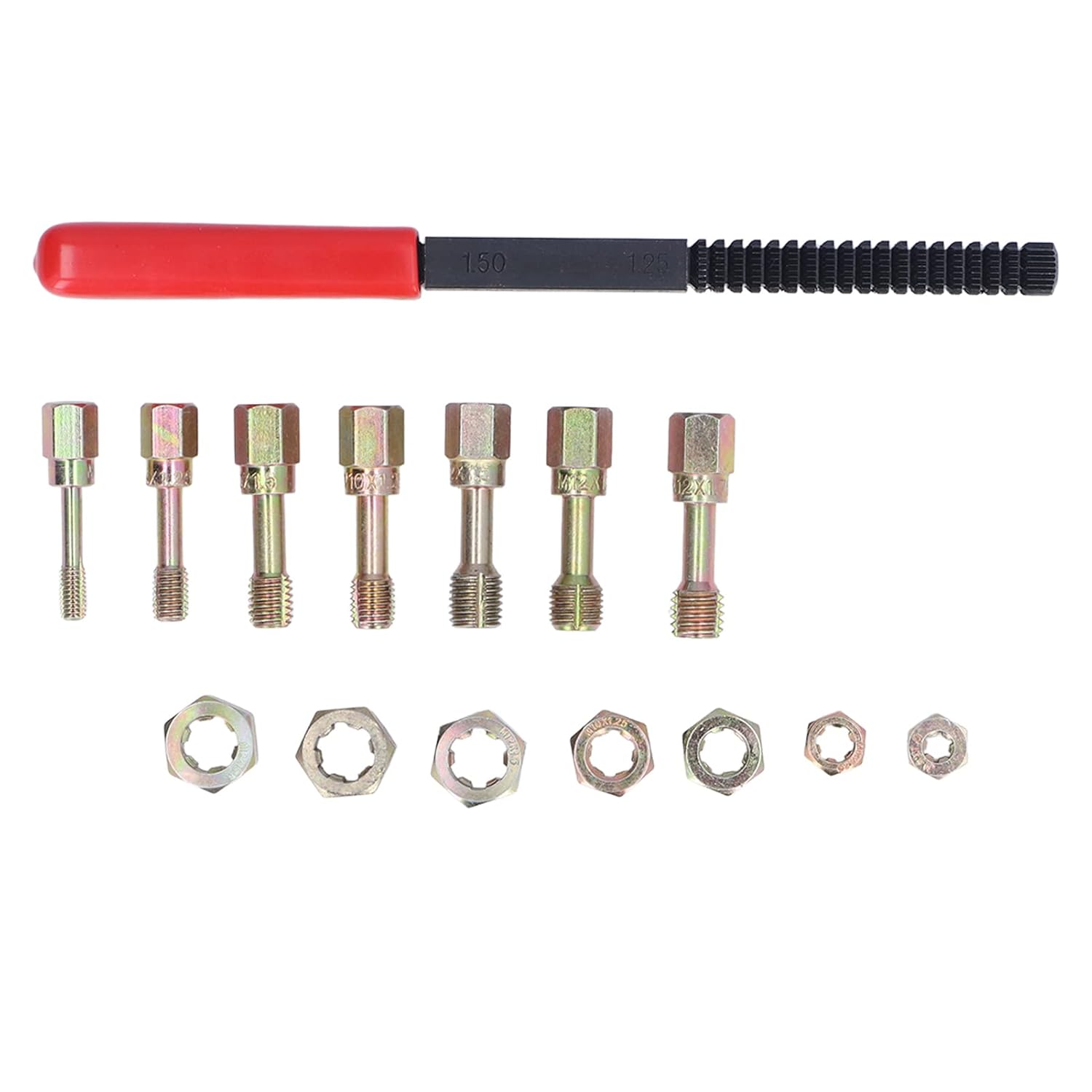 15-Piece Metric Thread Chaser Set - Thread Cleaning Tool Kit for M6x1.0 to M12x1.75 (Includes Tap, Die, and Restoration Tools)