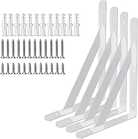 Vista 8 de Soportes de Estante de 18 Pulgadas x 12 Pulgadas, Soportes de Estante Resistente de 4, 6, 8, 10, 12, 14, 16, 18, 20 Pulgadas, Soportes en L