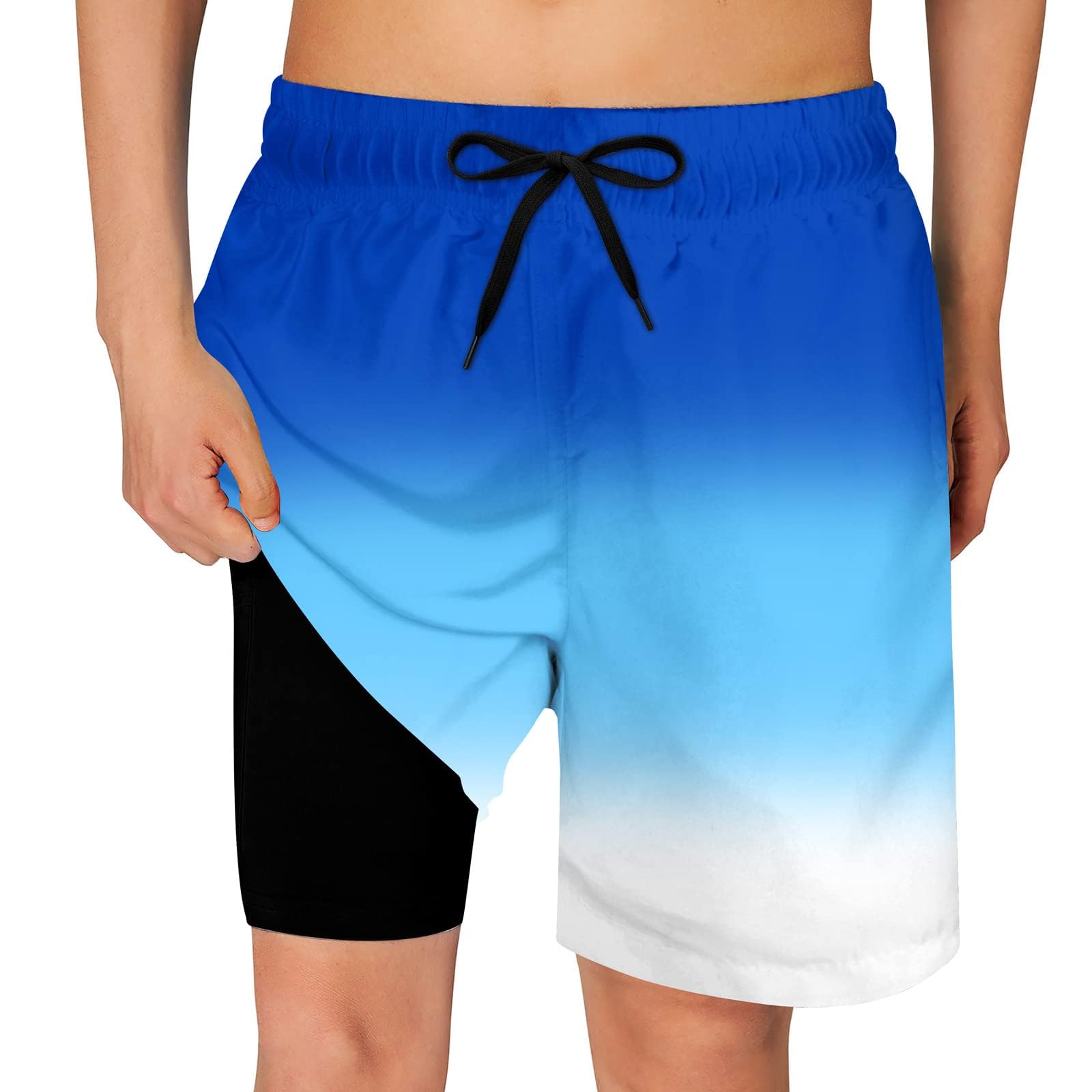 Cozople Boys Swim Trunks with Compression Liner Quick Dry Bathing Suit