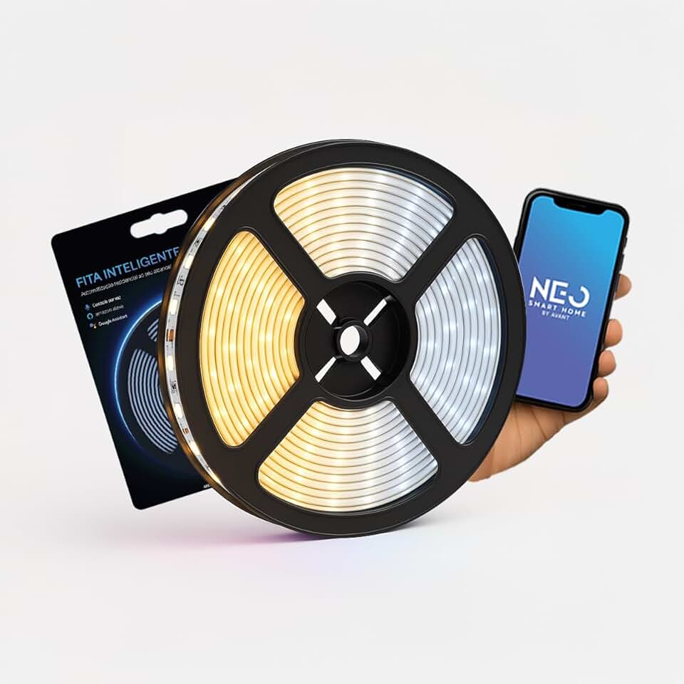 Fita LED Smart Wi-Fi 5 Metros 5W, CCT (2700K-6500K) Bivolt, Dimerizável, Compatível com Alexa, Google Home e Tuya