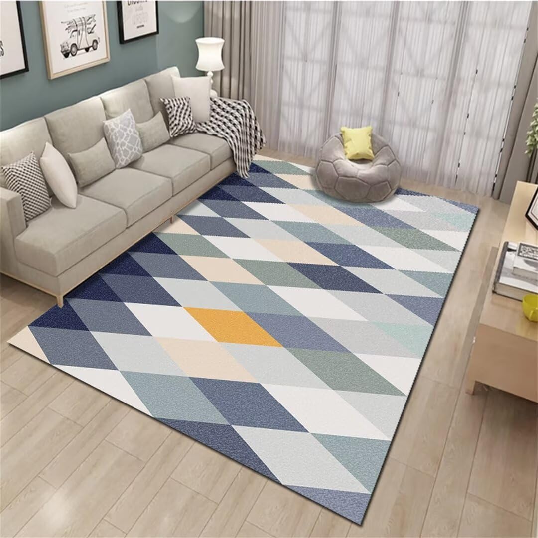 Tapis XXL design diamant 70x200cm pour salon et chambre d'enfant