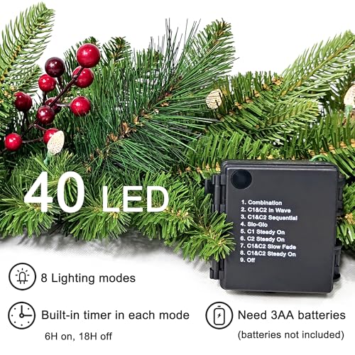 26-in Pre-Lit Christmas Wreath w/ 40 LEDs and Timer 31.79 w/ Code + 40% Off Code TDYCW46A - image 3