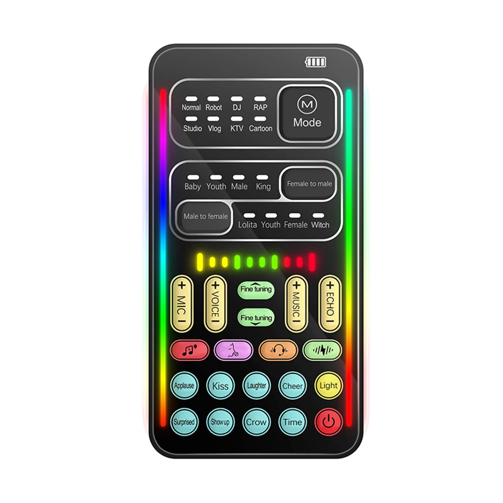 TECKEEN DC5V 8 Mode Voice Changer Sound Card for Mobile Phone Tablet Sound Changer Device