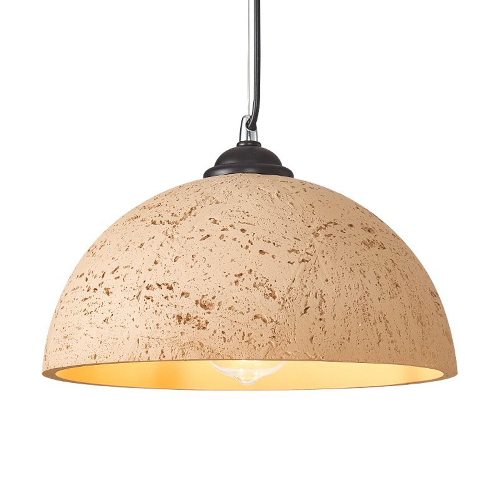 FEITENGDA 11.8" Japanese Dome Shade Pendant Light Farmhouse Composite Materials Hanging Lamp Minimalist Design Accent Chandelier for Dining Room Hall Kitchen Island