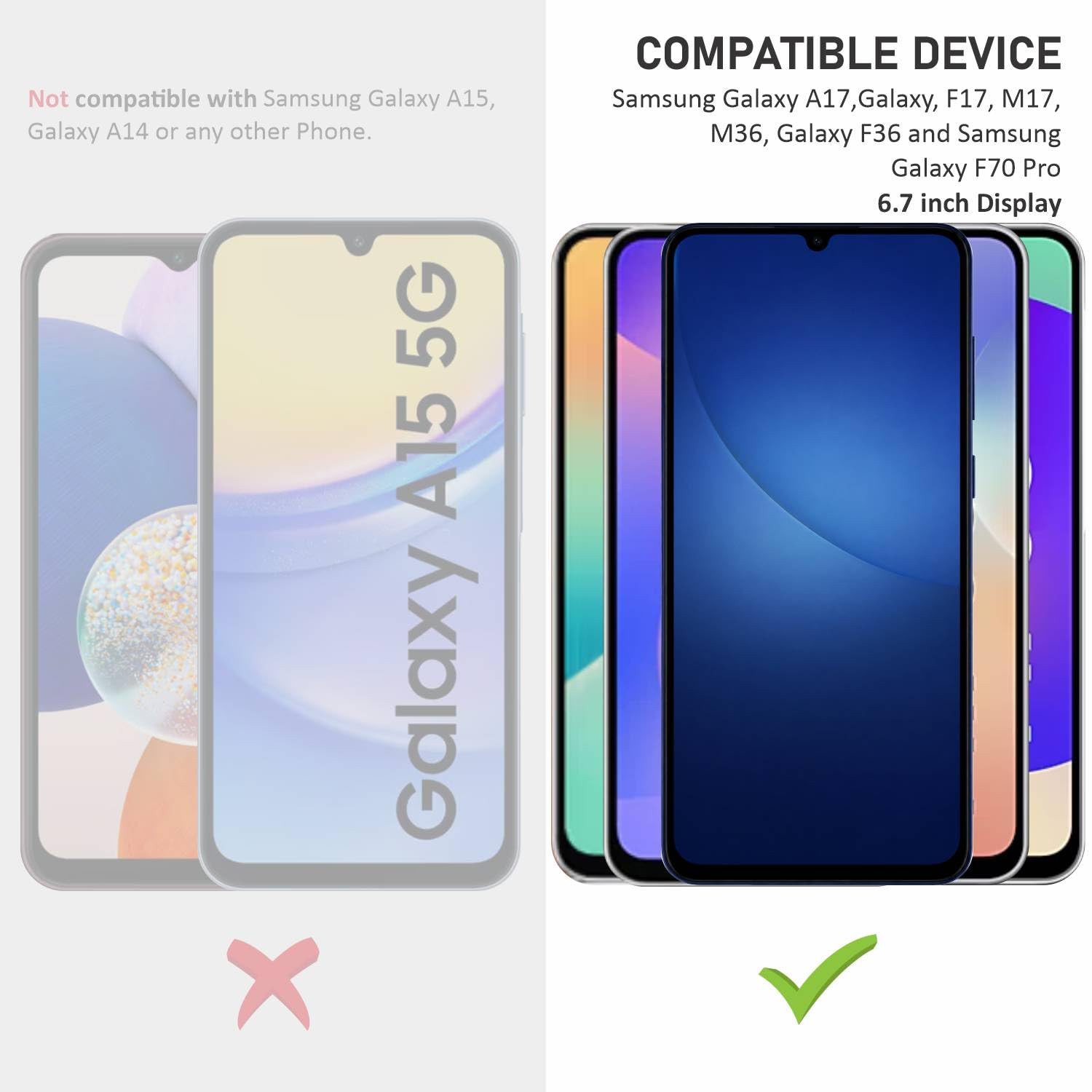 SupCares Tempered Glass for Samsung Galaxy A17, Galaxy M17, M36, F36, Galaxy F17 and Samsung Galaxy F70 Pro (6.7 Inch) With Installation Kit | 9H Edge to Edge Screen Protector | Black — Amazon image 6