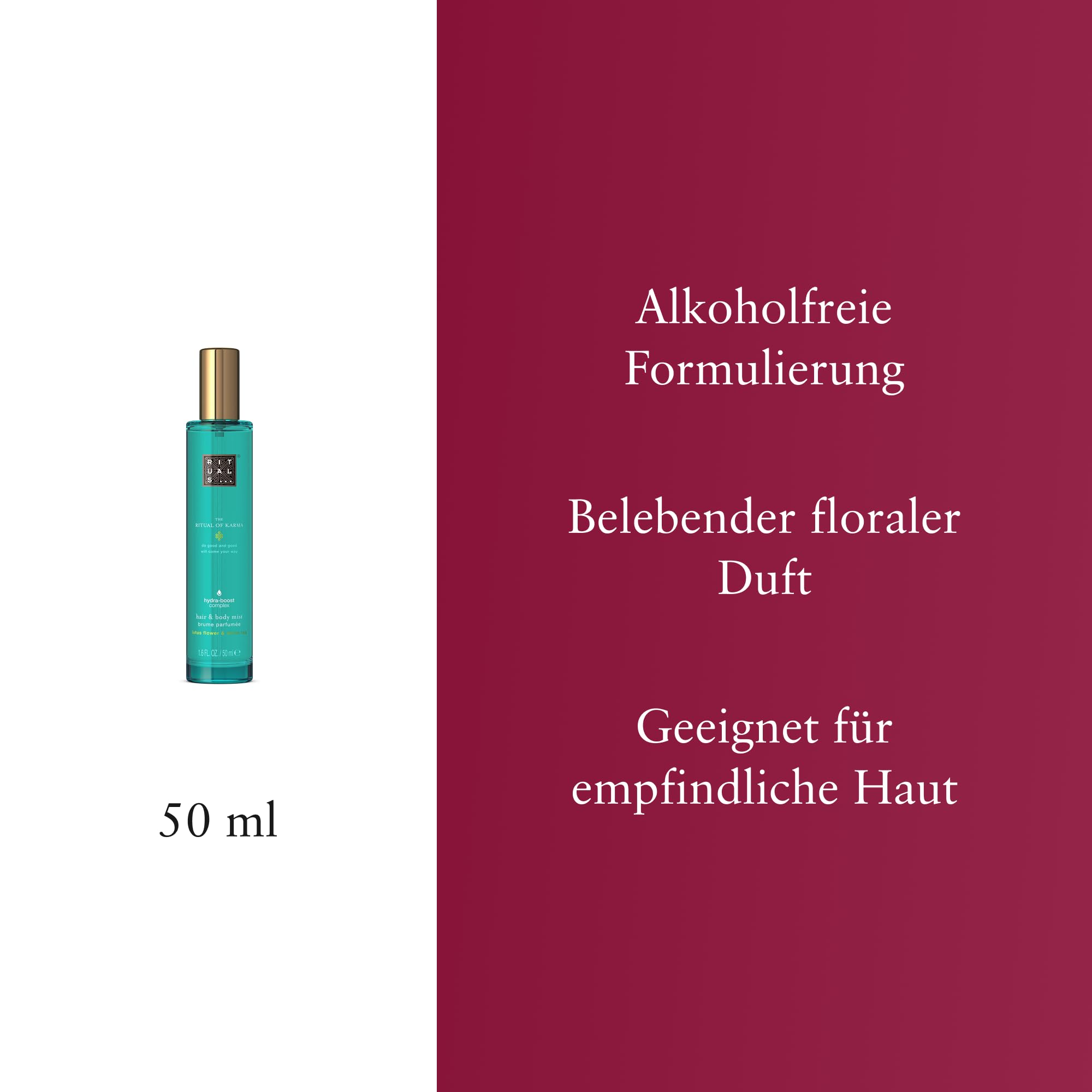 RITUALS Haar- und Körperspray aus The Ritual of Karma – mit Lotusblüte und weißem Tee - ausgleichender Duft - 50 ml