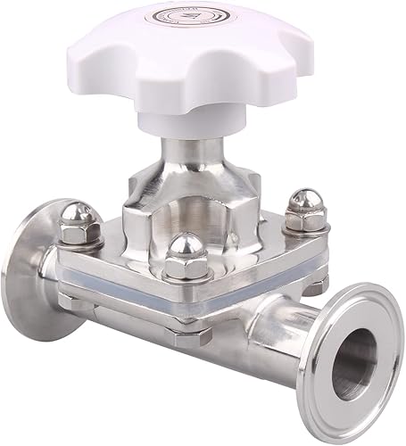 Vista 24 de DERNORD Válvula de diafragma sanitaria Sello de silicona Acero inoxidable 316L, 1.5 "Válvula de triple abrazadera (tubo de 3/4 pulgadas OD)