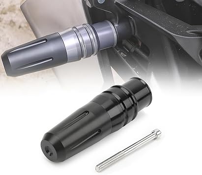 2 Pack Motorcycle Frame Sliders for Suzuki VStrom 650 2017 2018 2019 2020 2021 2022, CNC Aluminum Universal Drop Guards, Motorcycle Frame Protectors for Body & Fairing Protection,A Black