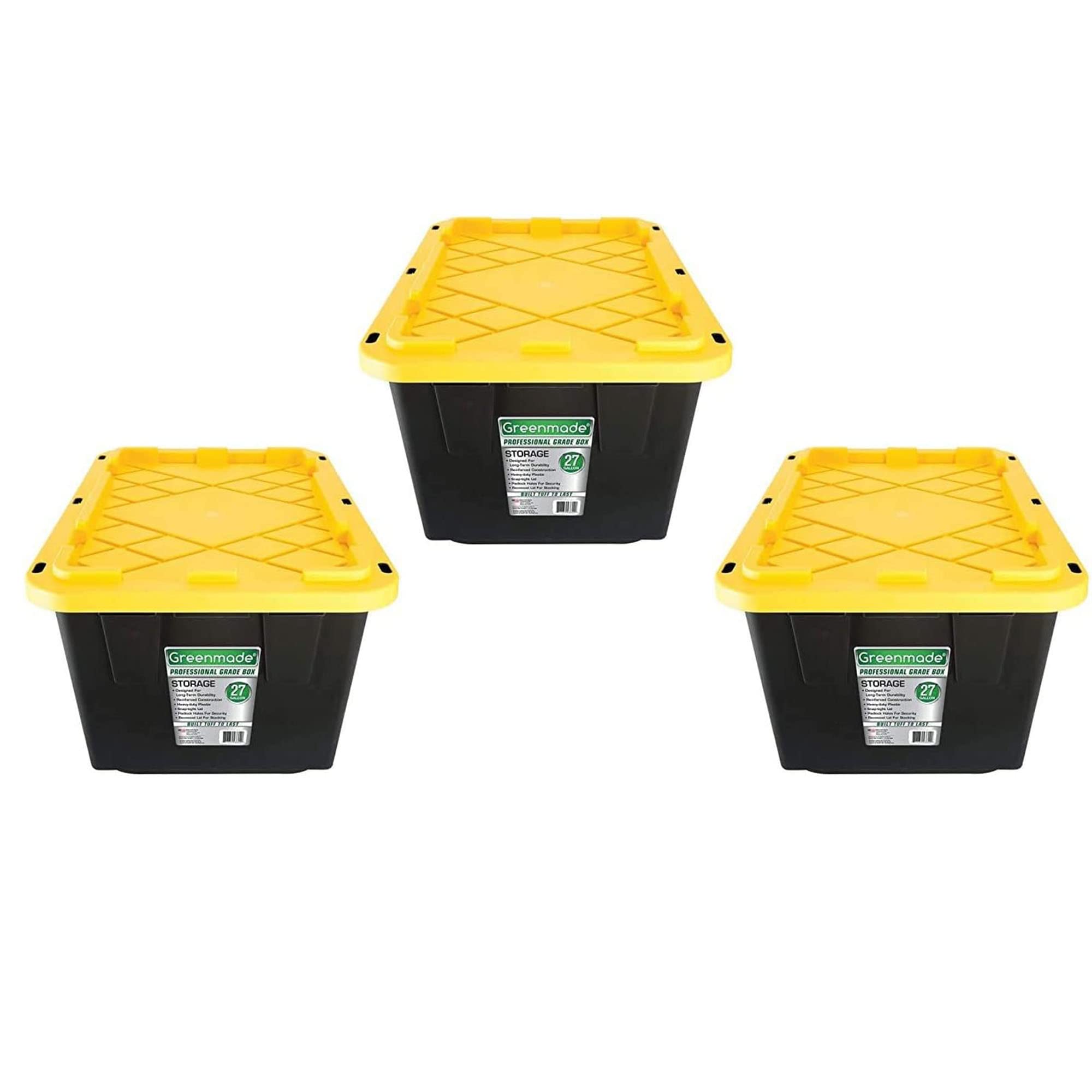 Amazon.com - GREENMADE 27 Gallon Black & Yellow Storage Container