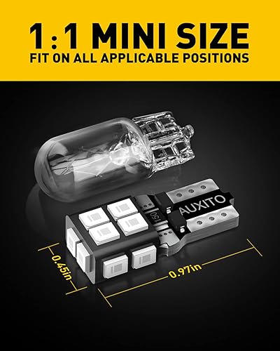 Miniatura 6 de AUXITO 194 - Foco de luz LED, azul, 168 2825 W5W T10, cuña 14-SMD, focos LED de repuesto para automóvil, luz de mapa, luz de puerta de acompañante,