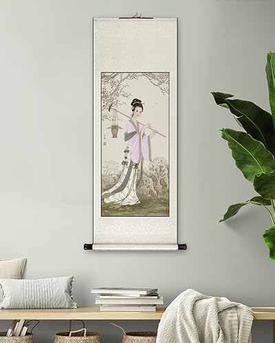 Orientalische Kunst Wand hängende Malerei, klassische asiatische Wanddekoration Malerei, Seidenrollenmalerei, daiyutu, symbolisiert alte chinesische Malerei