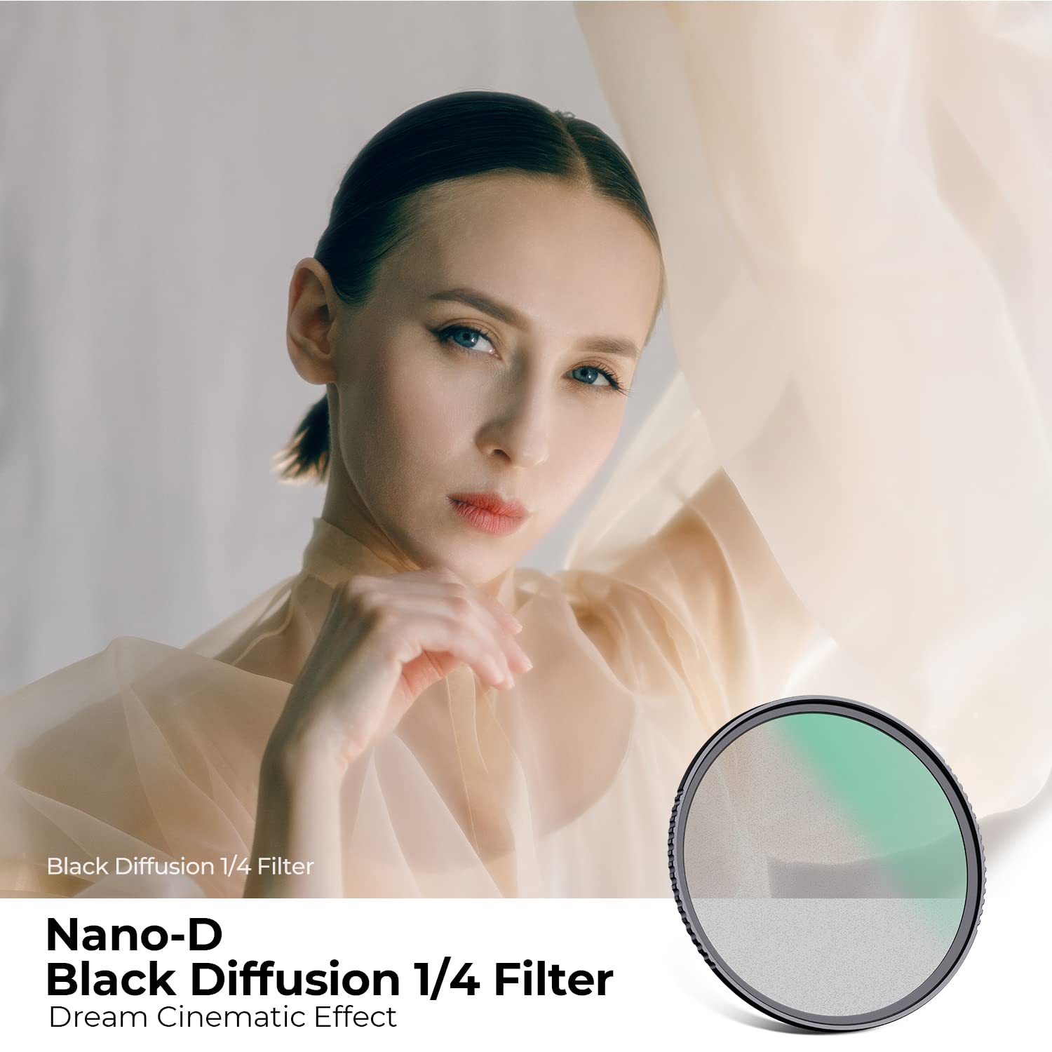 K&F CONCEPT Black-Mist 1/4 Filter 77mm aus Optischem Glas Mit 24-lagiger Nano-Beschichtung für Videoaufnahmen/Portraitfotografie (Nano-Dazzle)