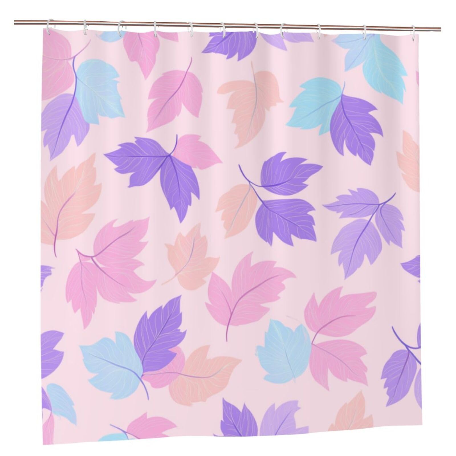 Rideau de douche étanche pour sol sec violet en tissu 183x183 cm avec crochets