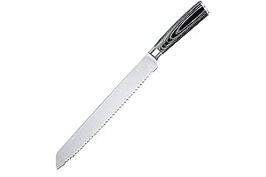 10-Inch Serrated Bread Knife With Wooden Handle, Bread Cutting Knife