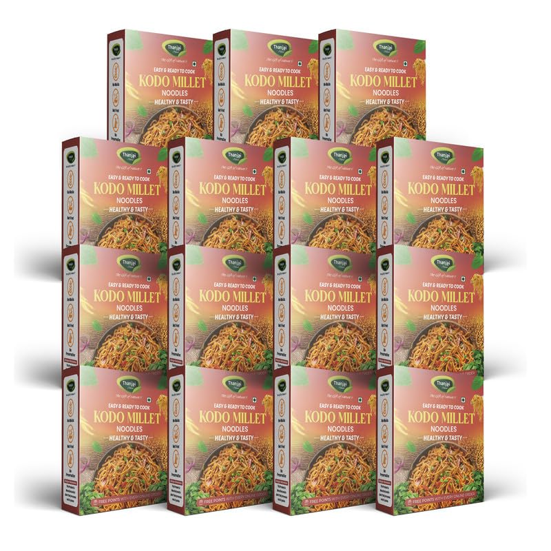 Image of Thanjai Natural Kodo Millet Noodles 180 Grams X 15 (2700 Grams) of Homemade Natural Noodles (No Preservatives, No Chemicals, No Artificial Extract)