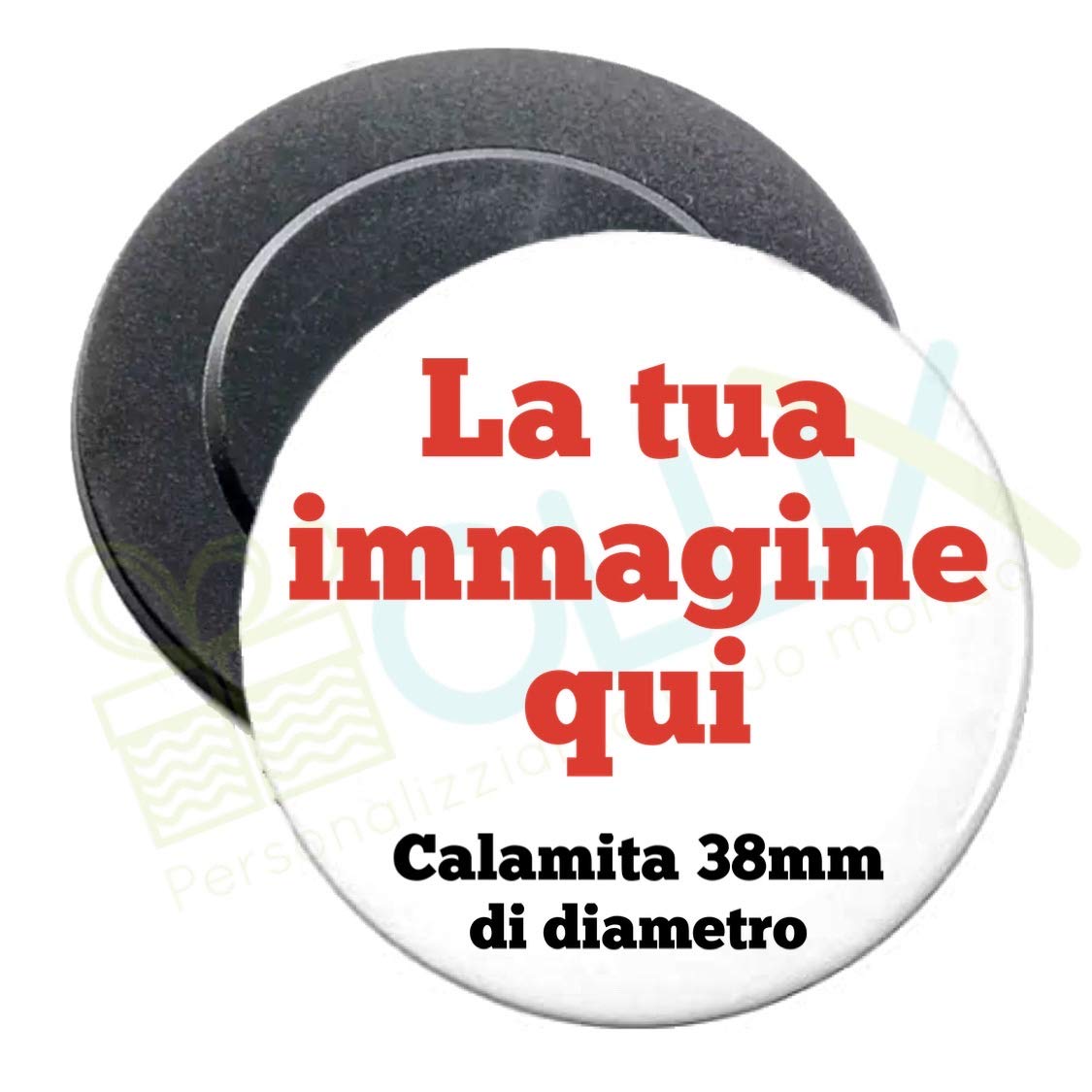 50 Magnete magneti Pins Rotonde Personalizzate con Il Vostro Logo Immagine Testo Diametro 38mm Stampa su Carta Fotografica qualità HD