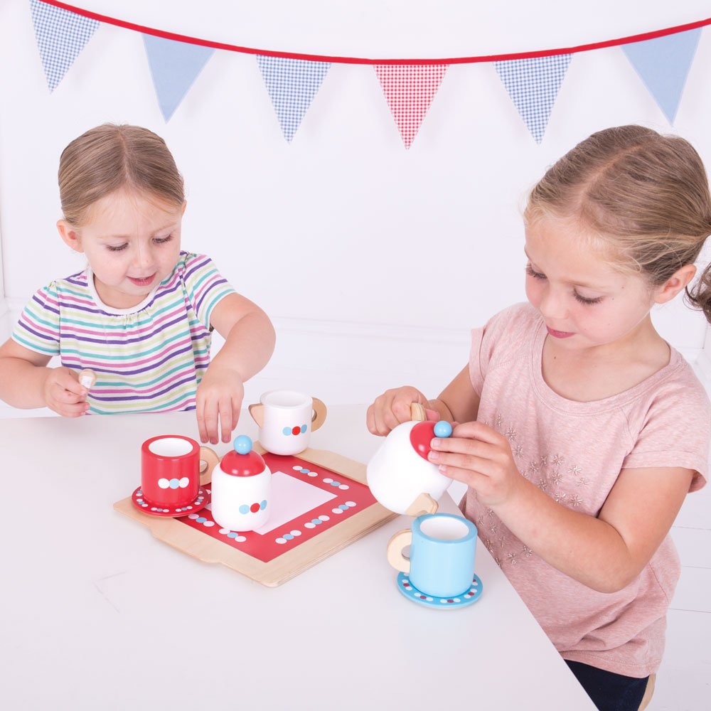 Bigjigs Toys Servizio da Te con Vassoio