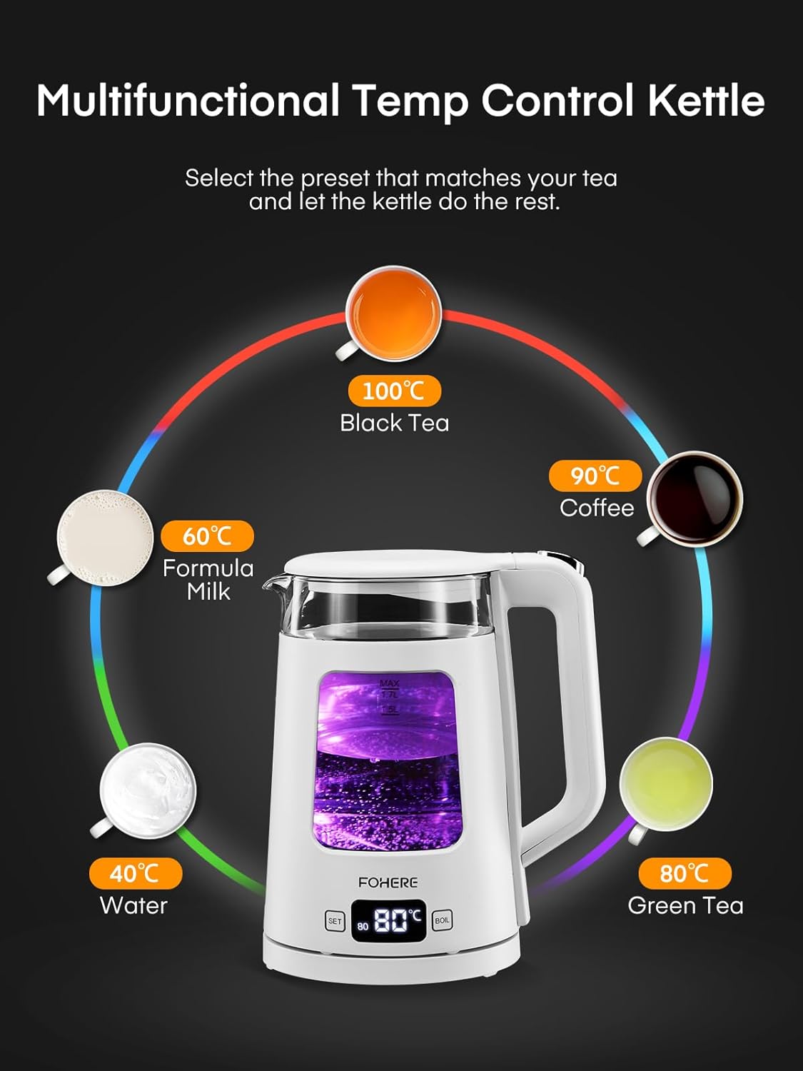 FOHERE Kettle Multifunctional Temperature Control