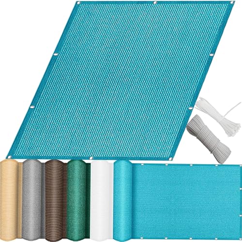 Cache vue balcon 2.2x6m bleu ciel avec fixations pour terrasse - 2