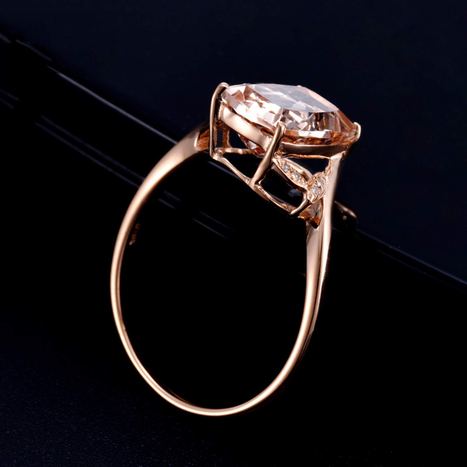 Beydodo Pierścionek zaręczynowy czerwone złoto 750 brylant duży Morganit 1,95 ct pierścionek ślubny różowe złoto z diamentami e 18 karatów (750) czerwone złoto, 57 (18.1), colore: różowy (Rosegold), cod. TLLWGZ6352