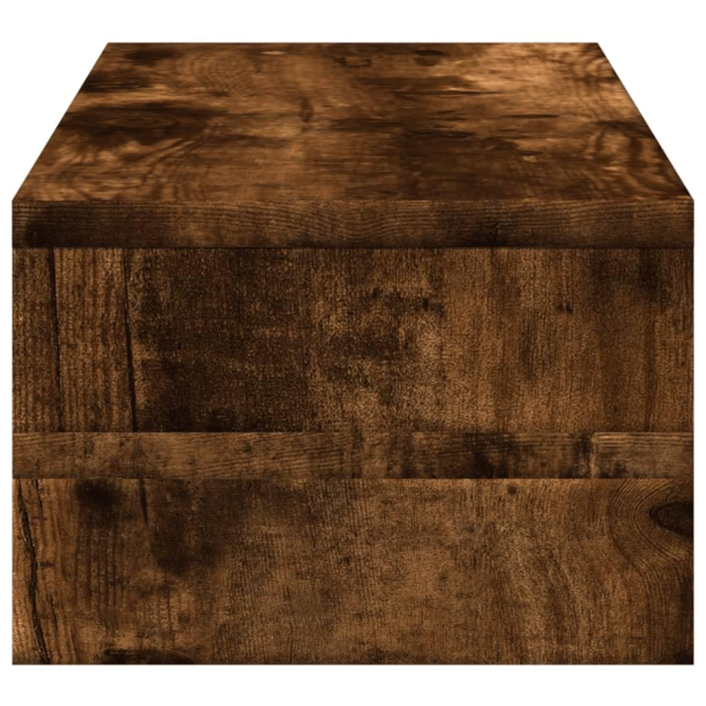 Supporto per monitor in rovere affumicato, 54 x 22 x 15 cm, rialzo ergonomico da scrivania in legno per ufficio e casa