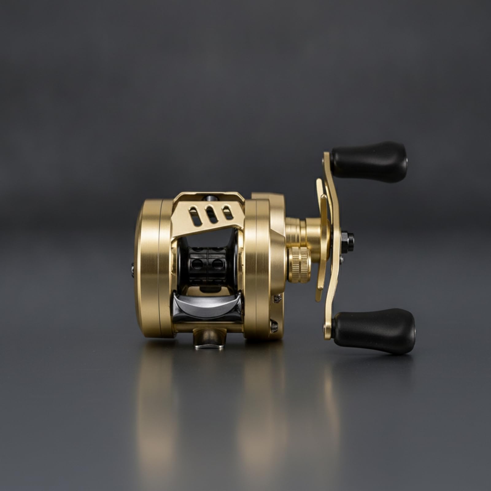 F Fityle Carrete de Pesca Carrete Tambor Bobina Metálica de Precisión Freno Potente 12 Kg 8+1 Rodamientos Cuerpo CNC Peso 287 G Adecuado para Agua Dulce, Carrete De Tambor GX Dorado, Mano Izquierda