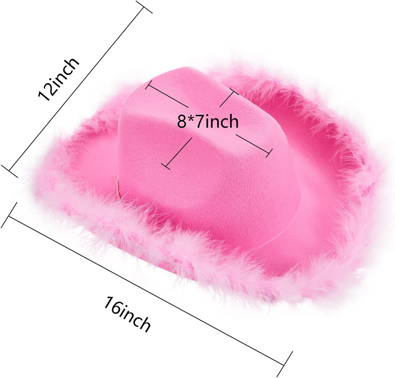 Furry Cowboy Hat for Men Women Western Wide-Brimmed Kuwait Ubuy