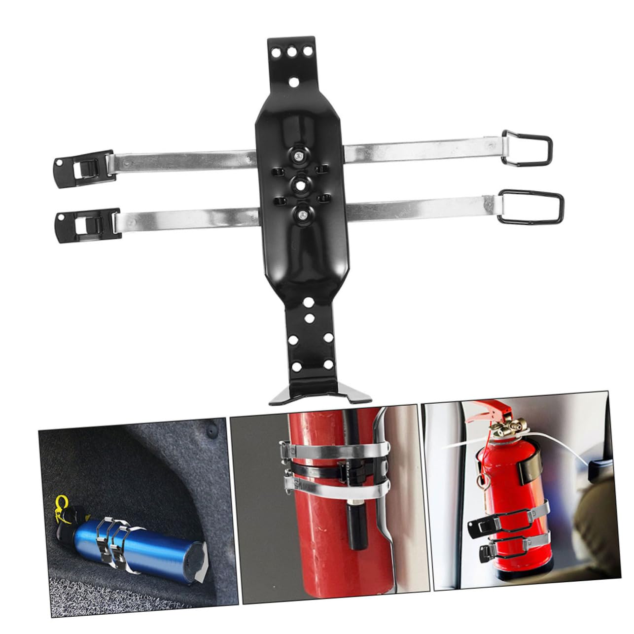 SHINEOFI 2 Soportes para Extintor de Incendios de Pared, Hierro y Acero Inoxidable, Resistentes al Desgaste, para Colgar y Almacenar en Casa