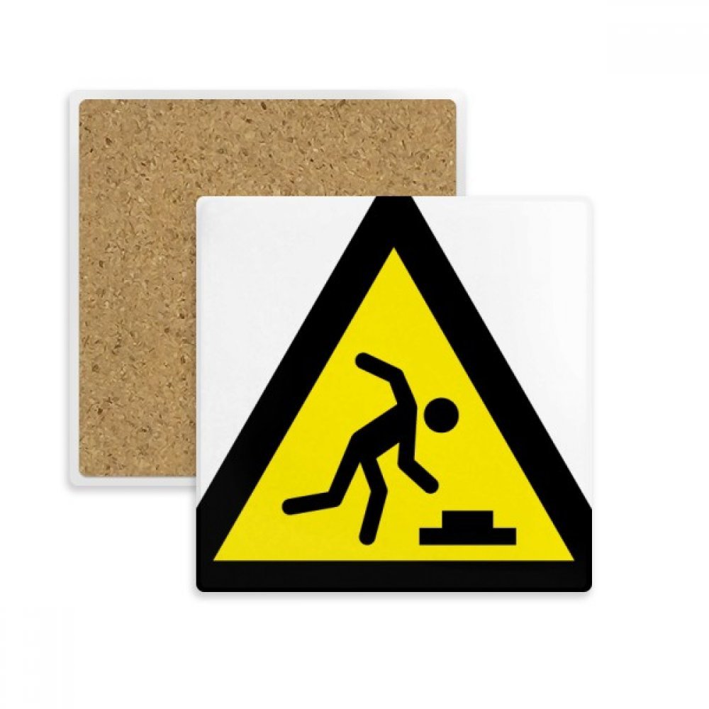 Coaster triangle jaune noir anti-tache en pierre absorbante