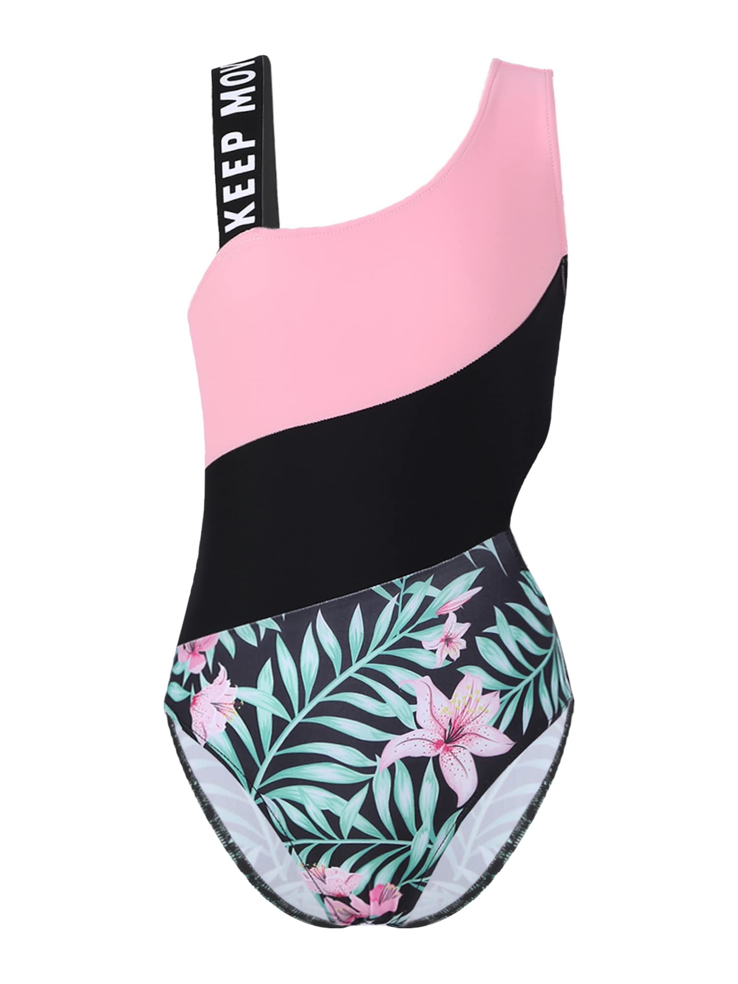 IEFIEL Traje de Baño Una Pieza para Niña Bañador Bikini de Natación con Estampado Hawaiano Cintura Recortada Bañador de Surfero Swimsuit 7-14 Años
