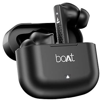 boAt Airdopes 91, 45HRS Battery, 50ms Low Latency, ENx Tech, Fast Charge, IPX4, IWP Tech, v5.3 Bluetooth Earbuds, TWS Ear Buds Wireless Earphones with mic (Active Black) - image, photos
