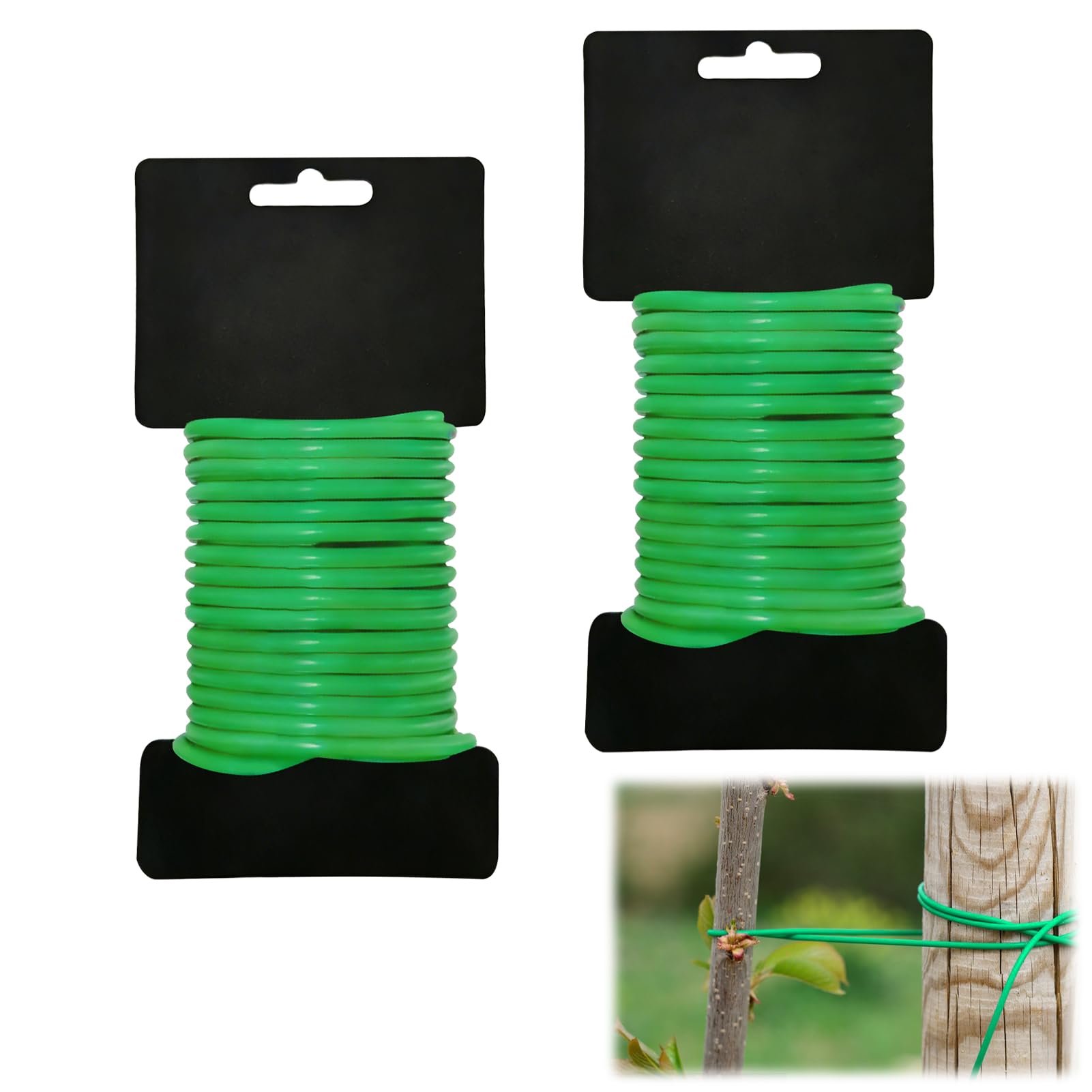 20M 3.5mm Garden Plant Ties,Green Soft Twist Garden Wire Coated Wire Plant Twist Ties Flexible Plant Wires for Gardening Climbing Plants, Vines, Shrubs and Flowers(2PCS*10M)