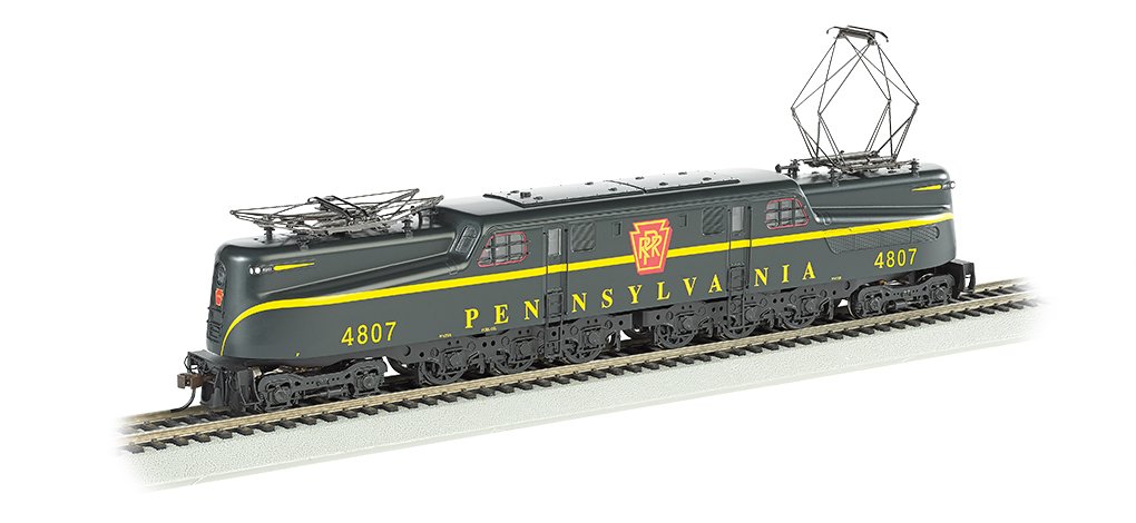 Bachmann Industrias DCC Sound Valor Locomotora eléctrica GG1 PRR Brunswick Verde único Rayas # 4807 Ho Escala Tren Coche