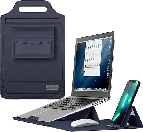 IVY Fundas portátiles para portátiles de 13 y 14 pulgadas con bolso Soporte para computadora portátil Soporte para teléfono Bolsa de almacenamiento