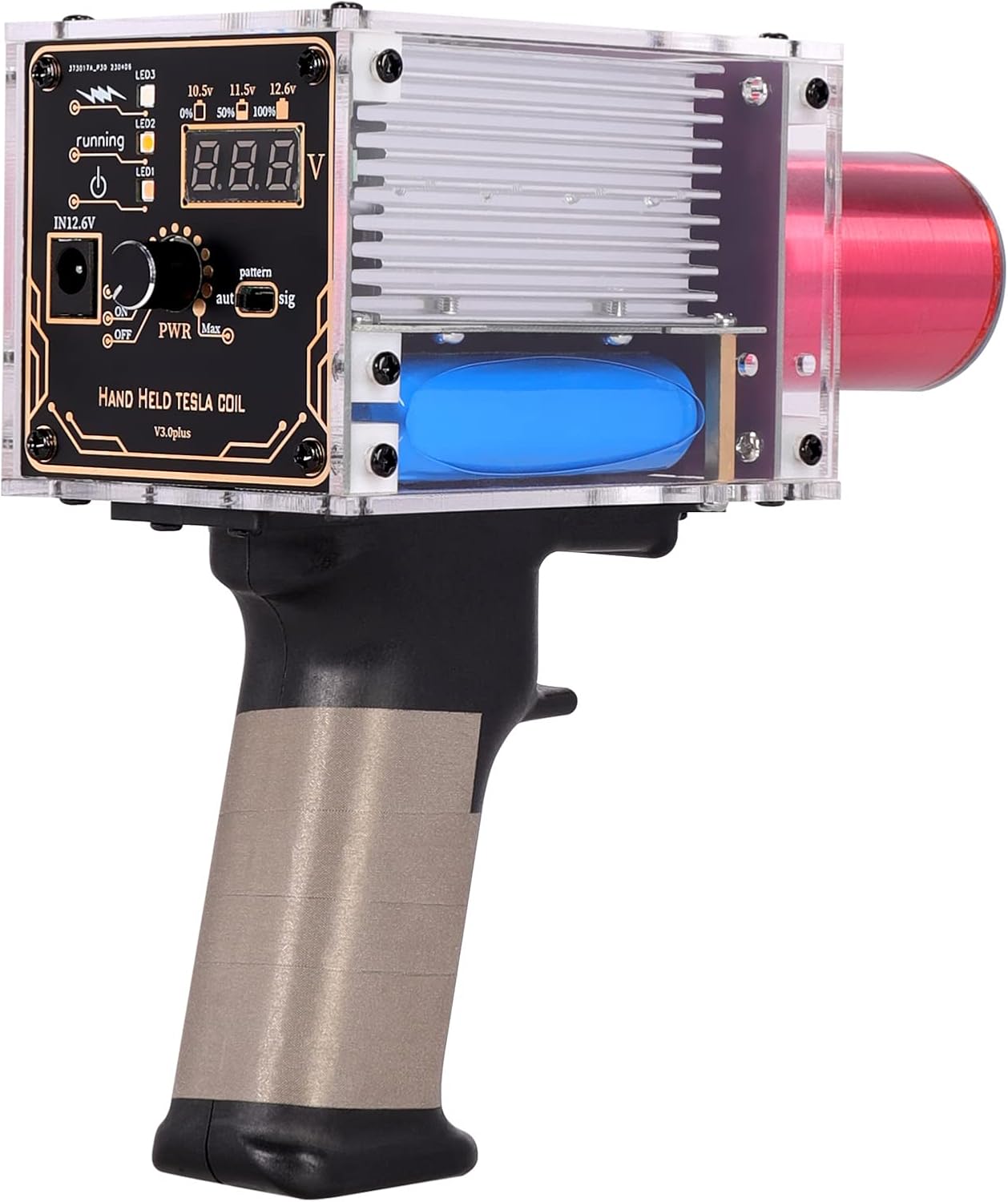 OKYUK Handheld Tesla Coil, Artificial Lightning Generator, Portable Mini Arc, DIY (Type-Charge)