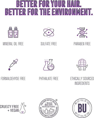 Miniatura 9 de Bold Uniq Acondicionador morado sin enjuague y paquete de champú morado. Para cabello rubio seco y dañado, platino y gris/plateado. Elimina los