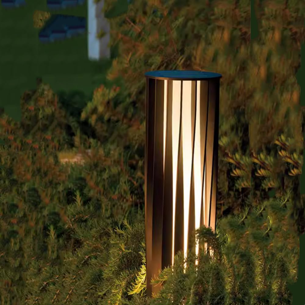 Solarna lampa do trawnika na zewnątrz, wodoodporna lampa ogrodowa do willi i dziedzińca, współczesny design, styl 36, idealna do obszarów mieszkalnych, wysokość 60 cm