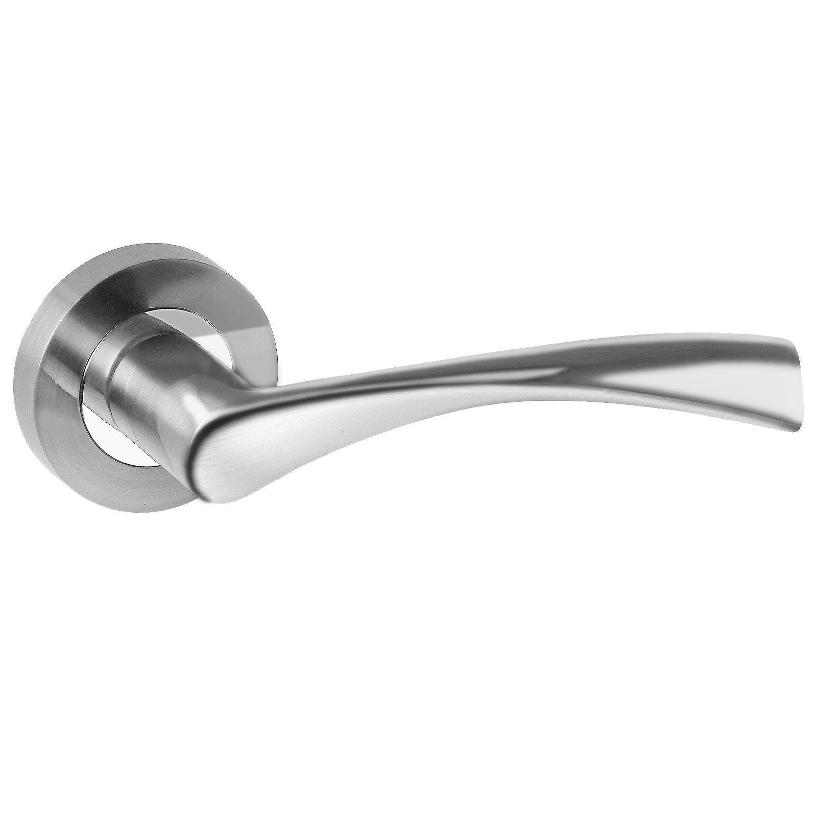 Commercial Hardware Limited Chrome,Rose Astrid Modern Chrome Door Handles On Rose With Duo Finish