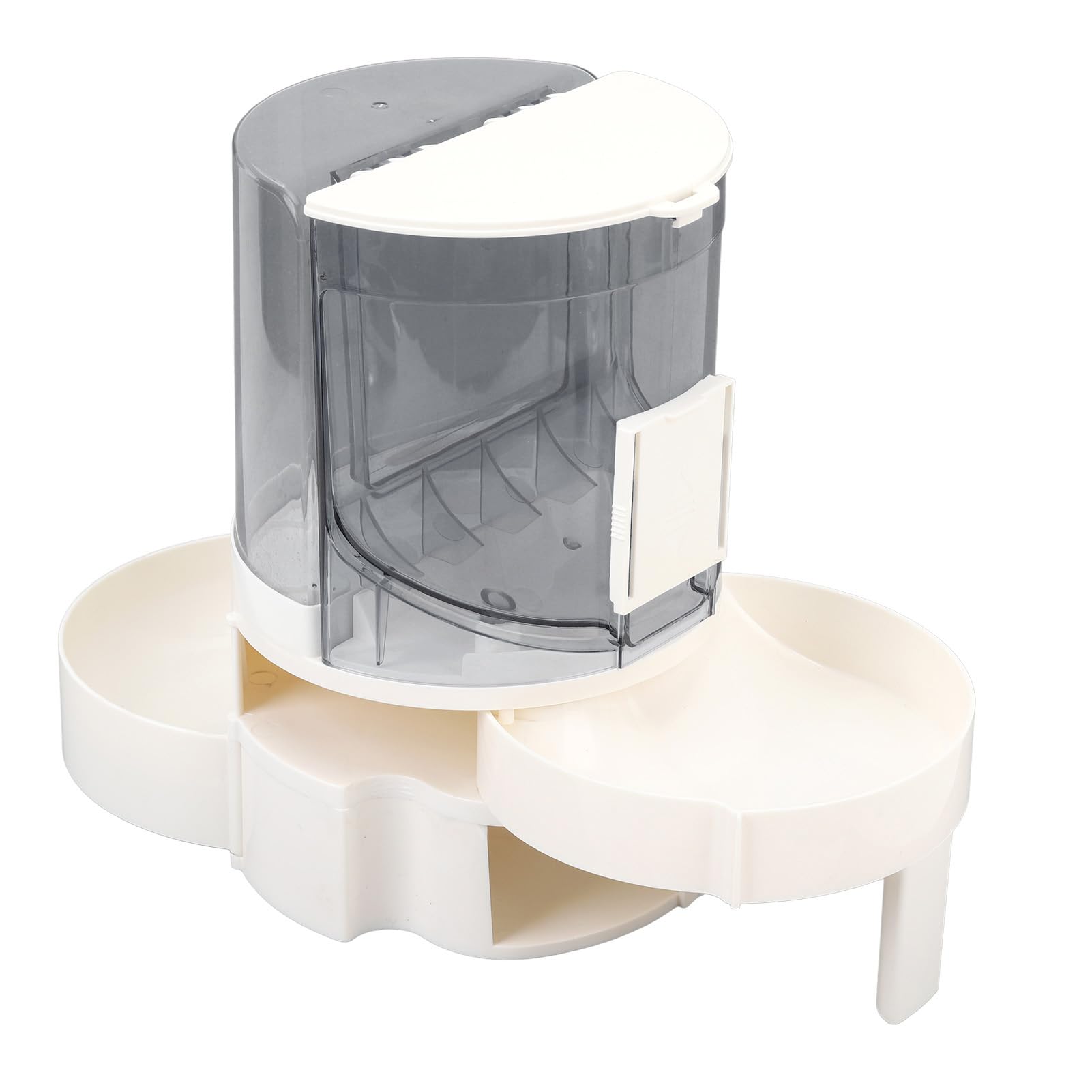 Automatic Cat Feeder, 2 in 1 Large Capacity Automatic Cat Feeder and Water Dispenser, Food and Water Dispenser Set with Rotating Retractable Design for Dust Protection (Grey)