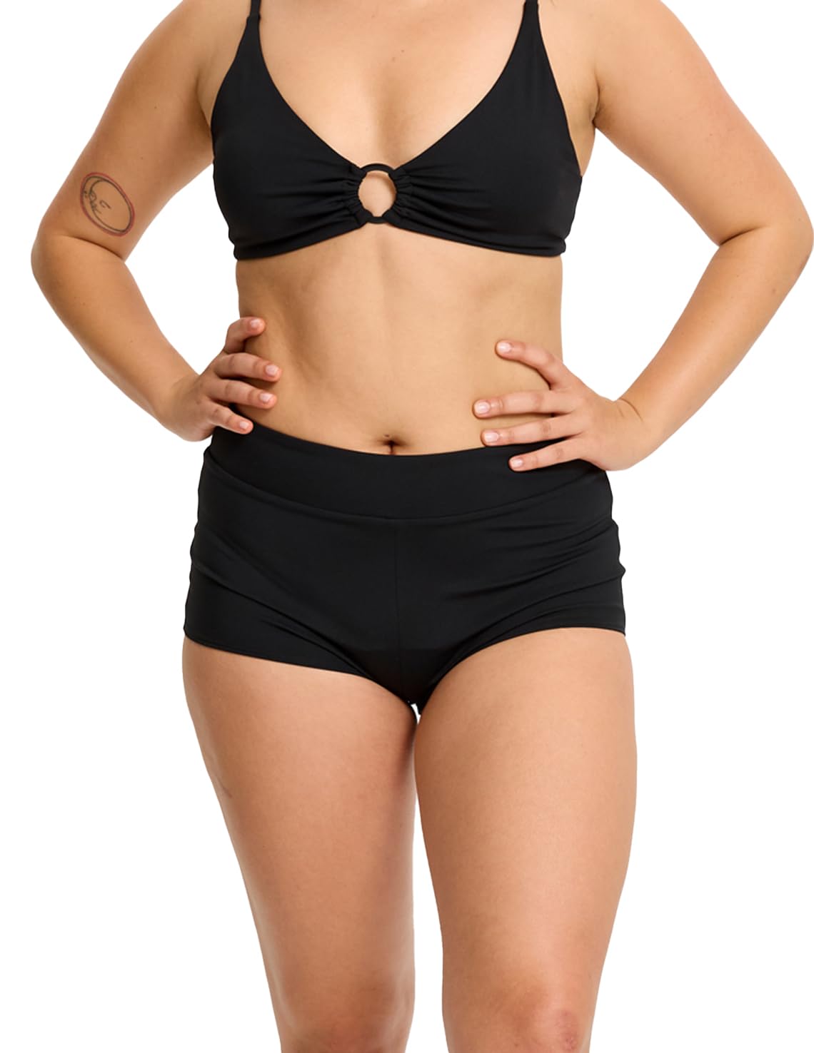 Modibodi Maillot de bain avec protection menstruelle – Haute absorption (40 ml/8 tampons) Noir – Short de bain étanche
