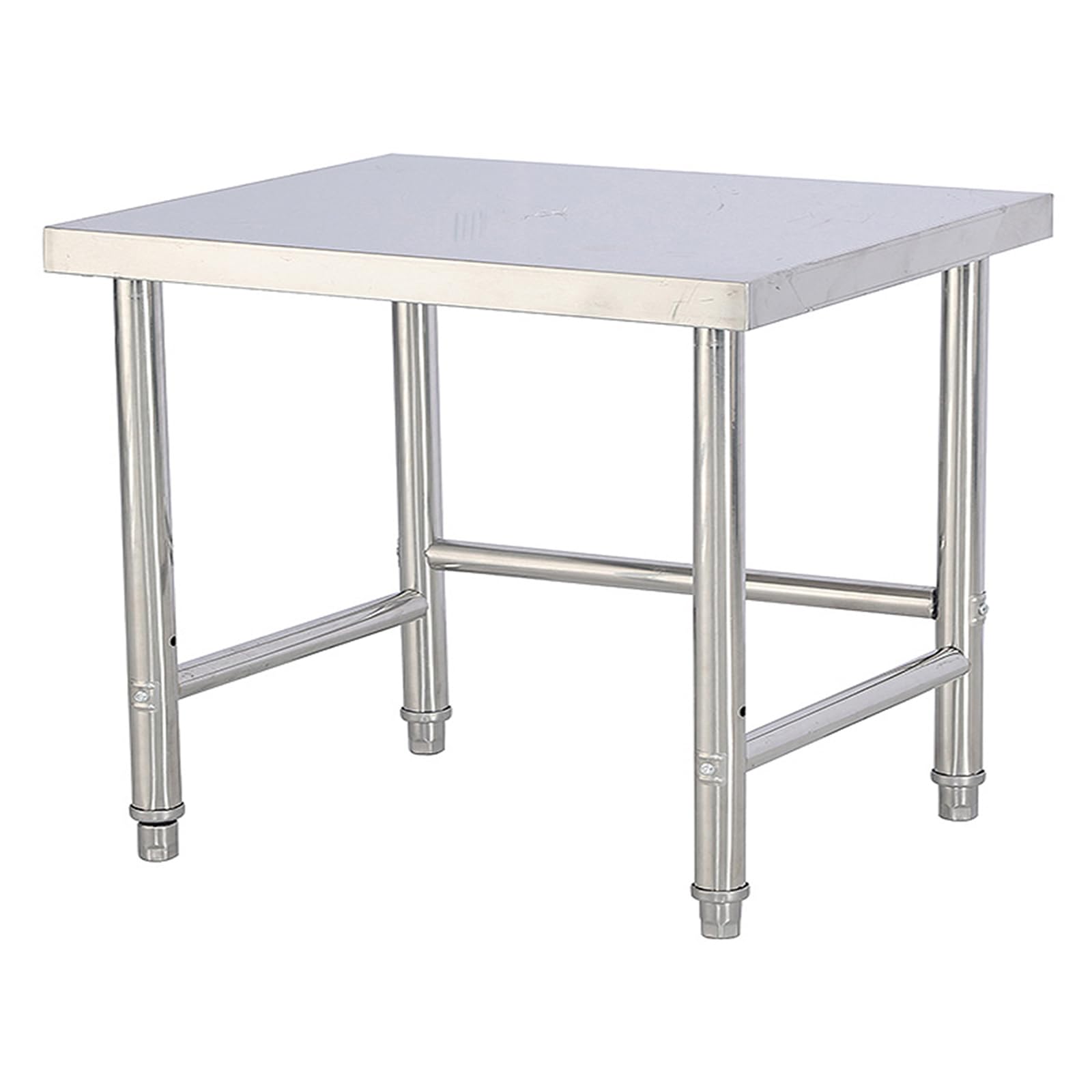 VEVOR Table De Travail Inox 61 × 91,4 × 91,4 Cm – Hauteur Réglable, Étagères, Dosseret – Idéale Cuisine Pro & Maison