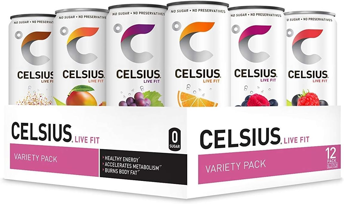 Fitness Drink 9-Flavor Variety Pack, Zero Sugar, Slim Can 12 Fl Oz (Pack of 12)