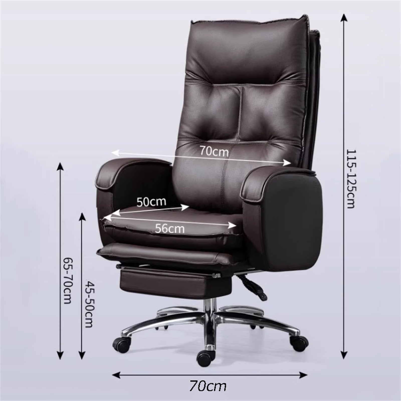Ergonomiczne, rozkładane krzesło biurowe z mikrofibry, skóra PU, obrotowa konstrukcja, do domu i biura, wygodna, leniwa sofa, dla siedzącego trybu życia, czarne