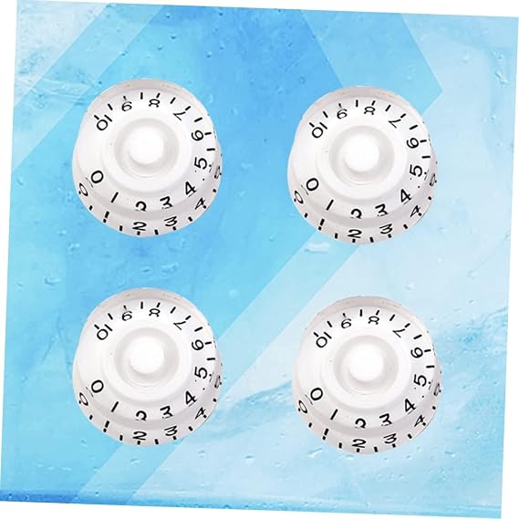 4 Sets Guitar Volume Knobs Guitar Volume Tone Knobs Control Knobs Electric Guitar Knobs Guitar Tone Knobs White | プラスチック製 白 ビンテージ風 エレキギター用 交換パーツ 手になじむ形状 スタイル系ギター向け 4個セット