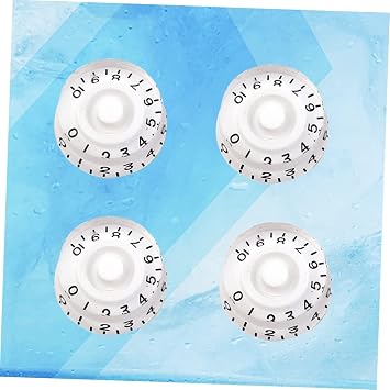 4 Sets Guitar Volume Knobs Guitar Volume Tone Knobs Control Knobs Electric Guitar Knobs Guitar Tone Knobs White | プラスチック製 白 ビンテージ風 エレキギター用 交換パーツ 手になじむ形状 スタイル系ギター向け 4個セット