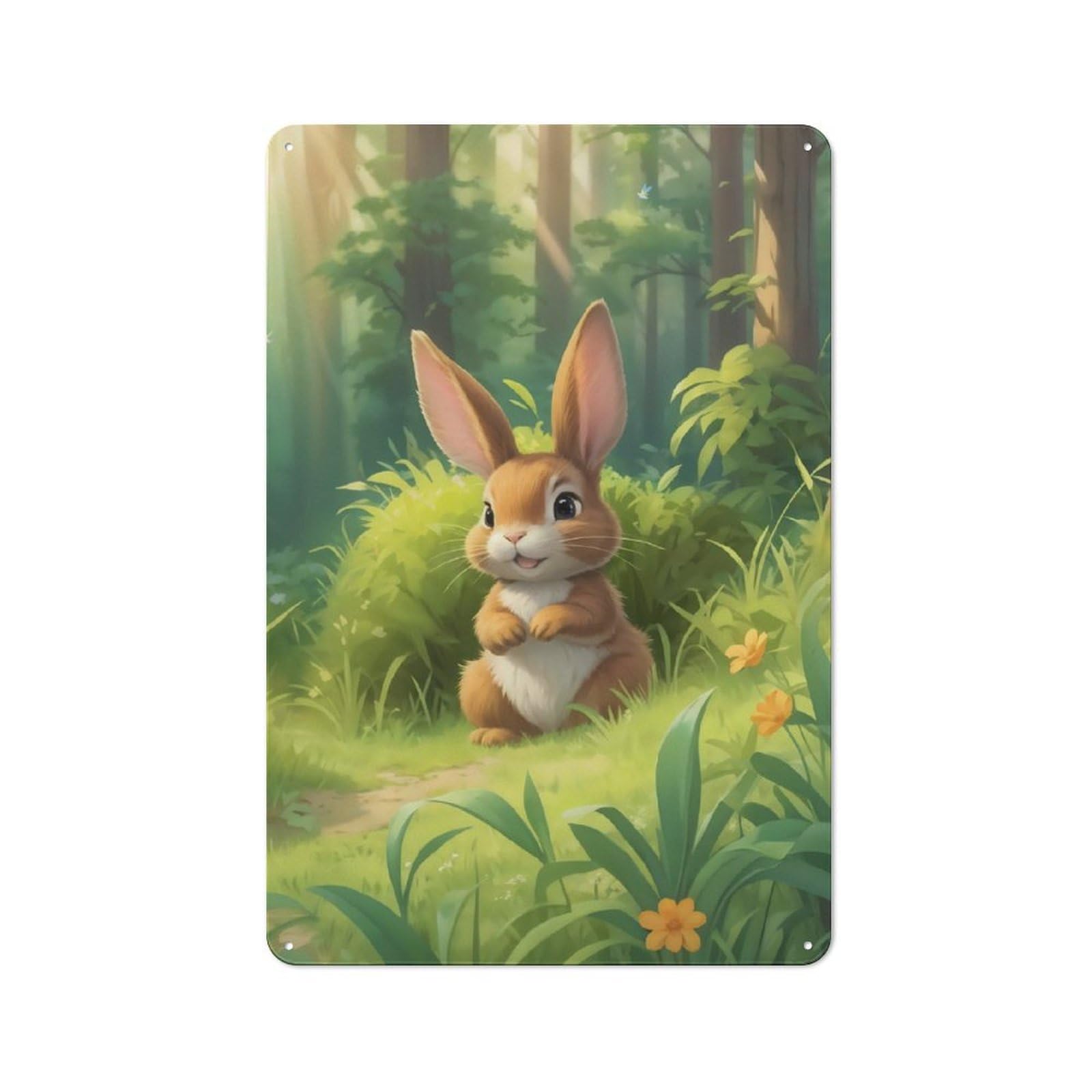 Junmoney Rabbit Classic Metal Wall Plaque 30X20cm Featuring Creative Space Decor For Workspace, Cafe, Shop Or Desk Area