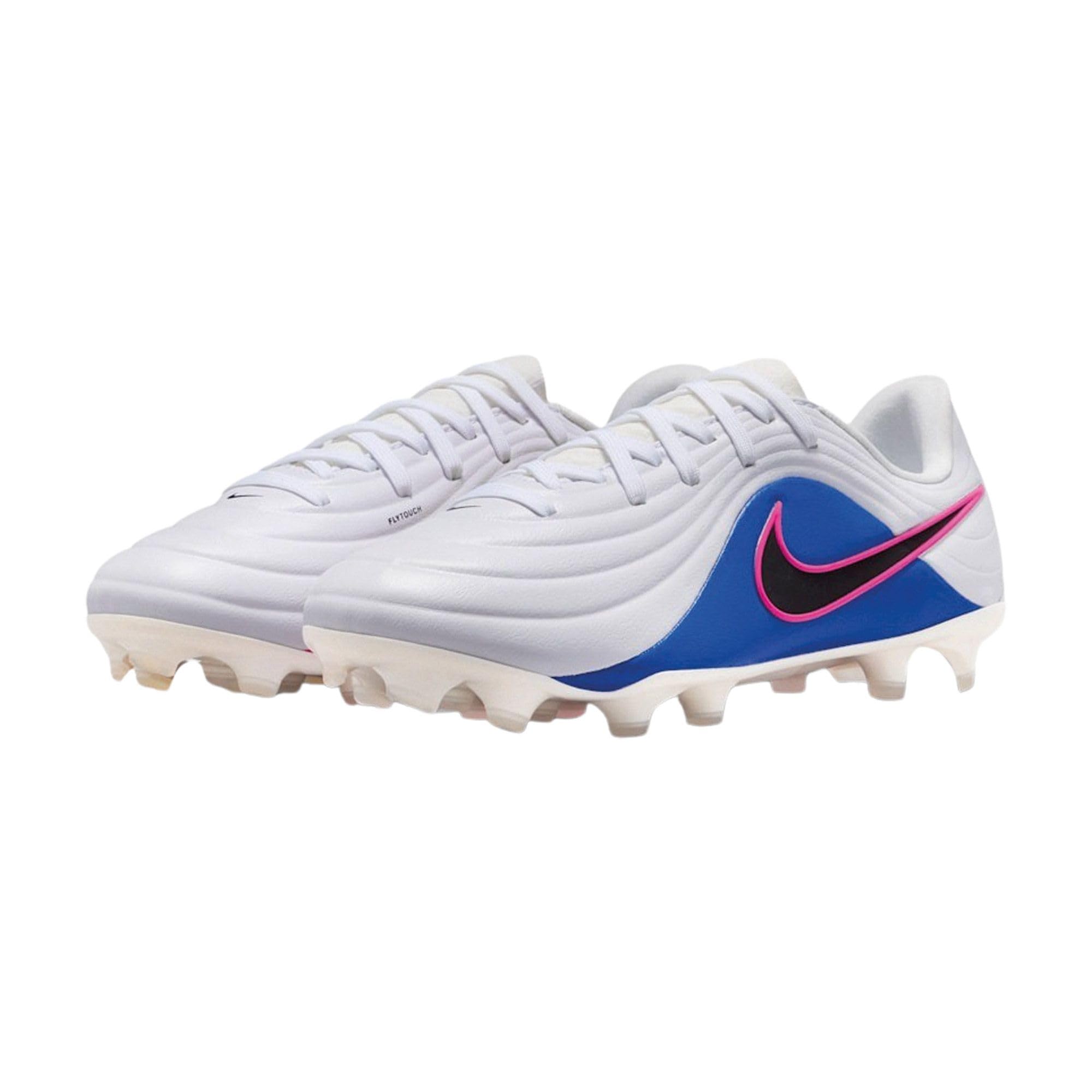 Nike Kids Jr Tiempo Maestro Academy FG/MG Football Shoes, White/Black/Racer Blue/Pink Bl, 13.5
